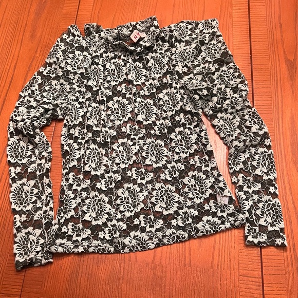 Anthropologie Dolan Left Coast Sheer Lace Mock Neck Long Sleeve Top Green XS - Picture 5 of 13